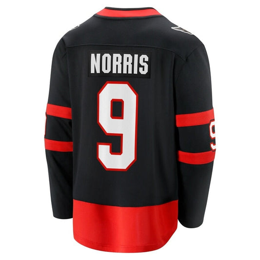 O.Senators #9 Josh Norris Fanatics Home Breakaway Jersey - Black Stitched American Hockey Jerseys CROVYIE