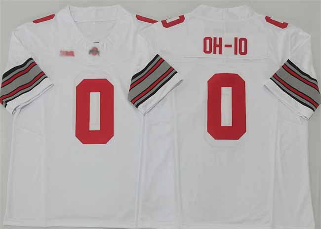 O.State Buckeyes #0 OH-IO White 2025 F.U.S.E. Limited Stitched American College Jerseys