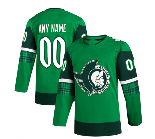 Custom O.Senators 2023 St. Patrick's Day Primegreen Authentic Jersey - Kelly Green Stitched American Hockey Jerseys CROVYIE