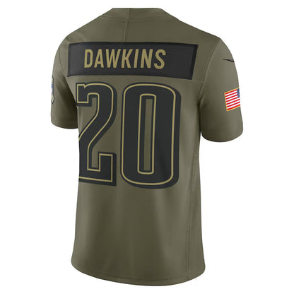 P.Eagles #20 Brian Dawkins Olive 2025 Salute to Service Retired Limited Stitched American Football Jerseys