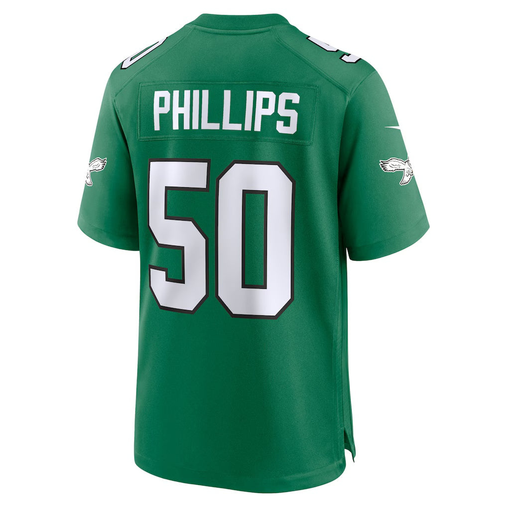 P.Eagles #50 Jaelan Phillips Kelly Green Alternate 2 Game Stitched American Football Jerseys