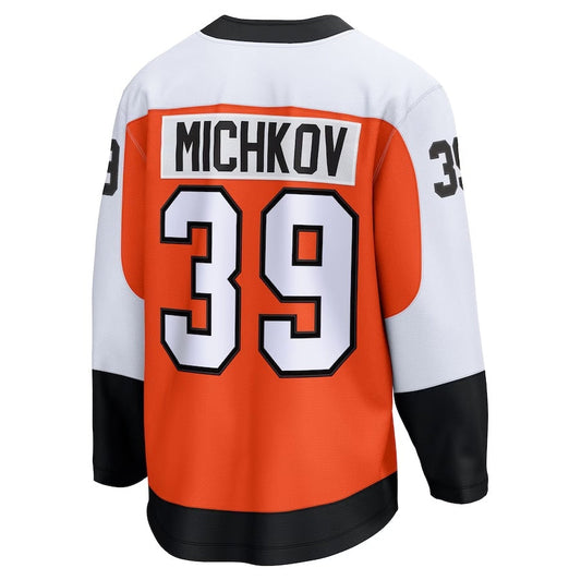 P.Flyers #39 Matvei Michkov Fanatics Home Premier Breakaway Player Jersey - Orange Stitched American Hockey Jerseys CROVYIE