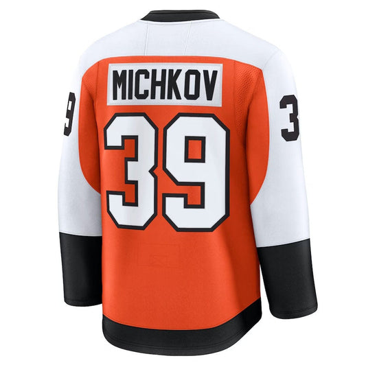P.Flyers #39 Matvei Michkov Fanatics Home Premium Jersey - Orange Stitched American Hockey Jerseys CROVYIE