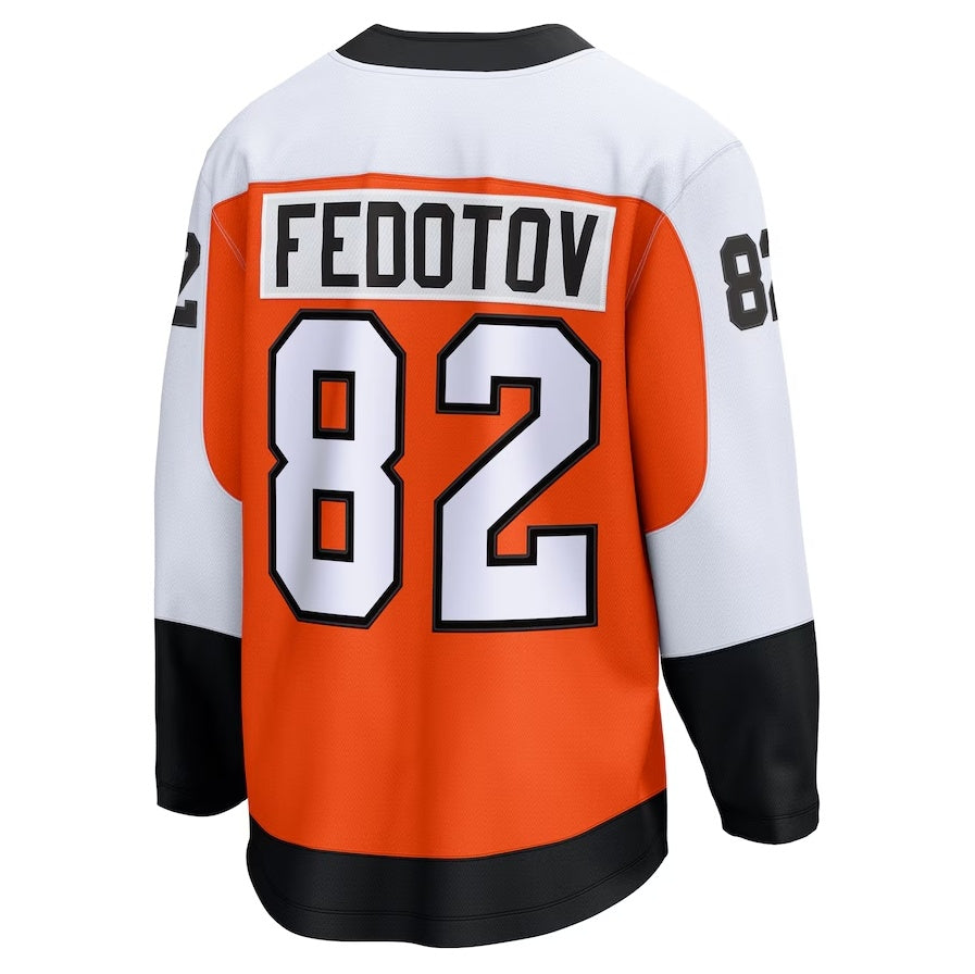 P.Flyers #82 Ivan Fedotov Fanatics Home Premier Breakaway Player Jersey - Orange Stitched American Hockey Jerseys CROVYIE