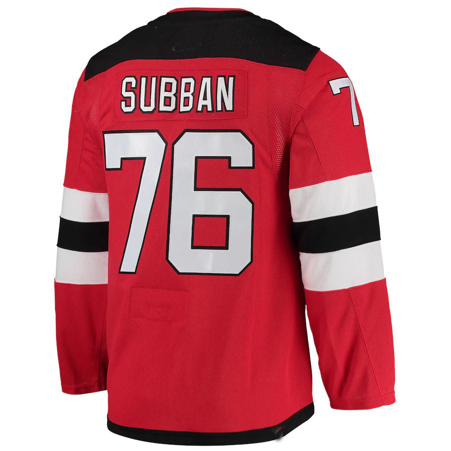 NJ.Devils #76 P.K. Subban Home Primegreen Authentic Pro Player Jersey Red Stitched American Hockey Jerseys CROVYIE