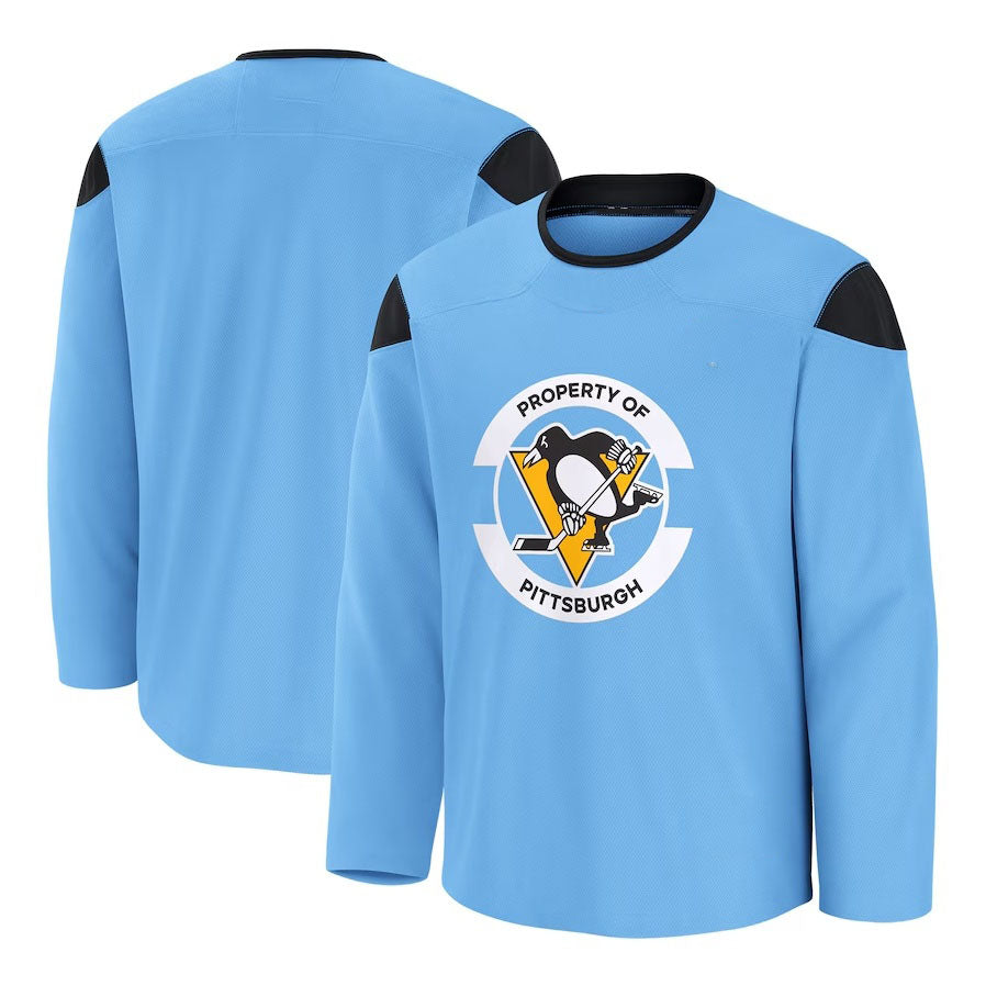 P.Penguins Fanatics Home Practice Jersey - Blue Stitched American Hockey Jerseys CROVYIE