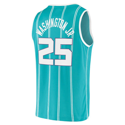C.Hornets #25 PJ Washington Jr. Fanatics Branded 2020-21 Fast Break Replica Jersey Icon Edition Teal Stitched American Basketball Jersey