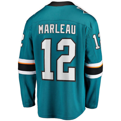 SJ.Sharks #12 Patrick Marleau Fanatics Branded Replica Player Jersey  Teal Stitched American Hockey Jerseys CROVYIE