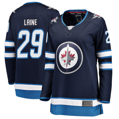 W.Jets #29 Patrik Laine Fanatics Branded Women's Home Breakaway Player Jersey Navy Stitched American Hockey Jerseys CROVYIE