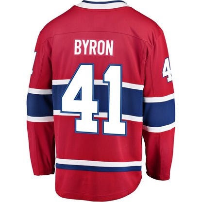 M.Canadiens #41 Paul Byron Fanatics Branded Breakaway Player Jersey  Red Stitched American Hockey Jerseys CROVYIE