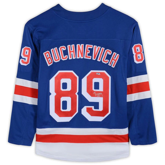 NY.Rangers #89 Pavel Buchnevich Fanatics Authentic Autographed Breakaway Jersey Blue Stitched American Hockey Jerseys CROVYIE