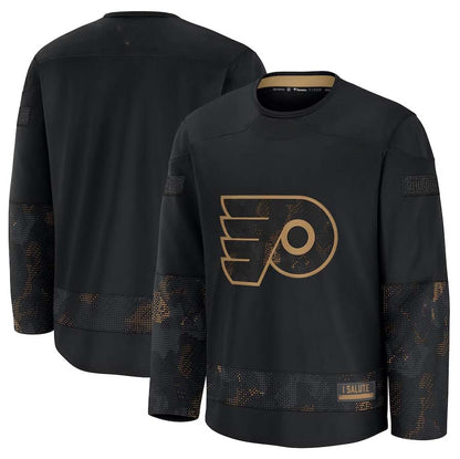 P.Flyers Fanatics 2024 Military Appreciation Practice Jersey - Black Stitched American Hockey Jerseys CROVYIE