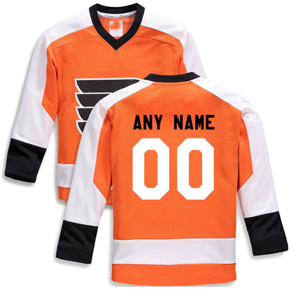 Custom P.Flyers Fanatics Branded Home Replica  Orange Stitched American Hockey Jerseys CROVYIE