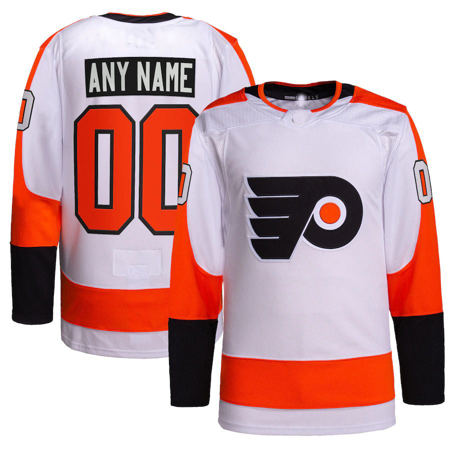 Custom P.Flyers Away Authentic Pro White Stitched American Hockey Jerseys CROVYIE