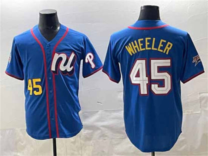 Philadelphia Phillies National League #45 Zack Wheeler Blue 2025 All-Star Edition Limited Stitched Baseball Jersey