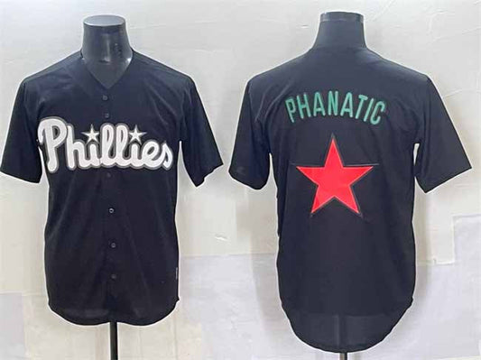 Philadelphia Phillies Phanatic Black Lights Out Limited Stitched Baseball Jersey