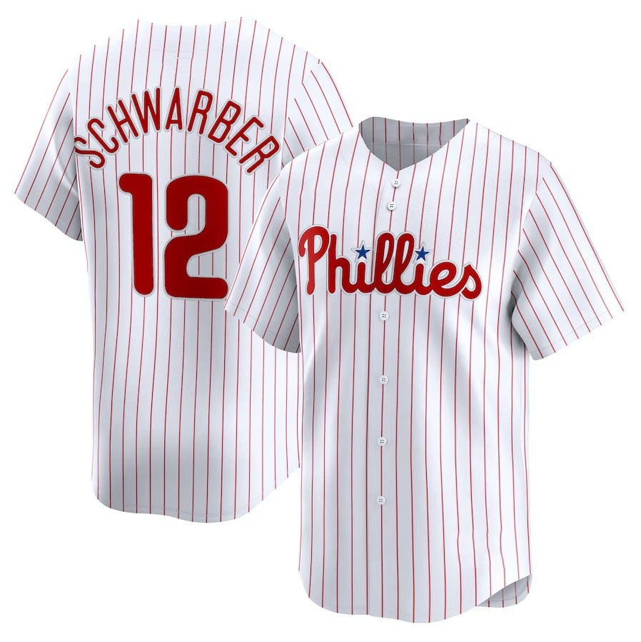 Philadelphia Phillies #12 Kyle Schwarber Home Limited Player Jersey - White Stitched Baseball Jersey