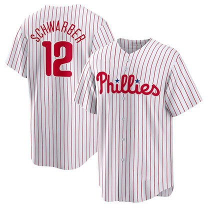 Philadelphia Phillies #12 Kyle Schwarber Replica Player Jersey - White Stitched Baseball Jersey