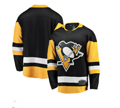 P.Penguins Fanatics Branded Breakaway Home Jersey Black Stitched American Hockey Jerseys CROVYIE