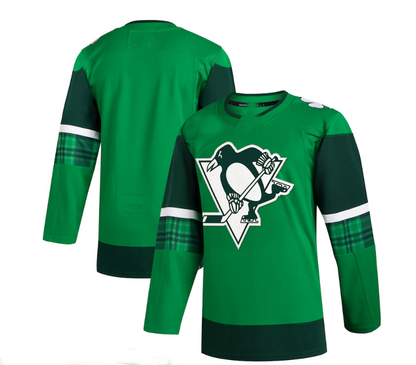 P.Penguins 2023 St. Patrick's Day Primegreen Authentic Jersey - Kelly Green Stitched American Hockey Jerseys CROVYIE