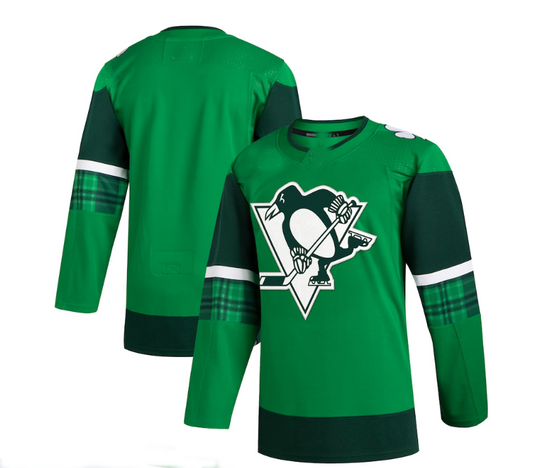 P.Penguins 2023 St. Patrick's Day Primegreen Authentic Jersey - Kelly Green Stitched American Hockey Jerseys CROVYIE