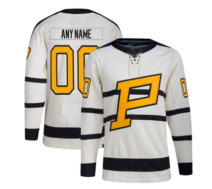 Custom P.Penguins 2023 Winter Classic Authentic Jersey - Cream Stitched American Hockey Jerseys CROVYIE