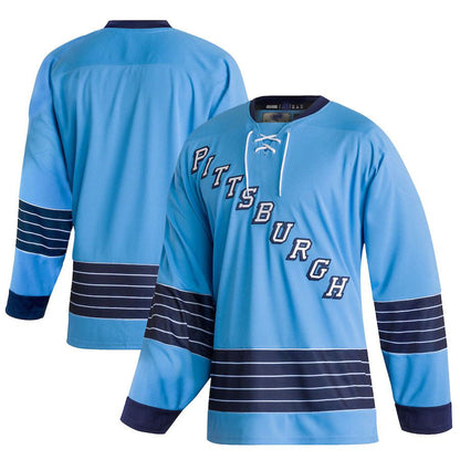 P.Penguins Team Classics Authentic Blank Jersey Light Blue Stitched American Hockey Jerseys CROVYIE
