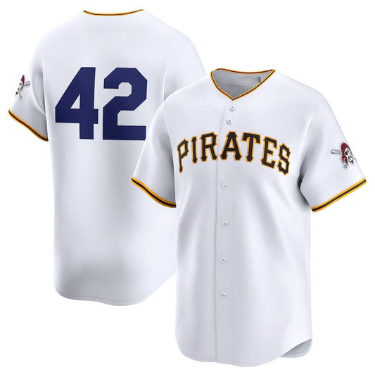 Pittsburgh Pirates 2024 #42 Jackie Robinson Day Home Limited Jersey ¨C White Stitches Baseball Jerseys