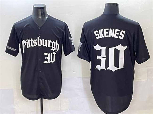 Pittsburgh Pirates #30 Paul Skenes Black 'Gothic Steel City Edition' Vapor Limited Stitched Baseball Jersey