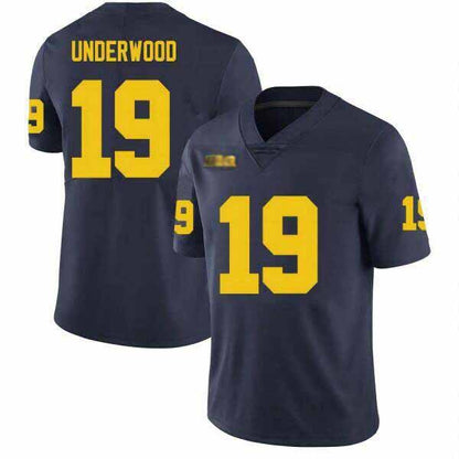 M.Wolverines #19 Bryce Underwood Navy Stitched American College Jerseys