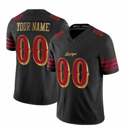 Custom SF.49ers Black 2025 Rivalries Vapor Limited Stitched American Football Jersey-CROVYIE
