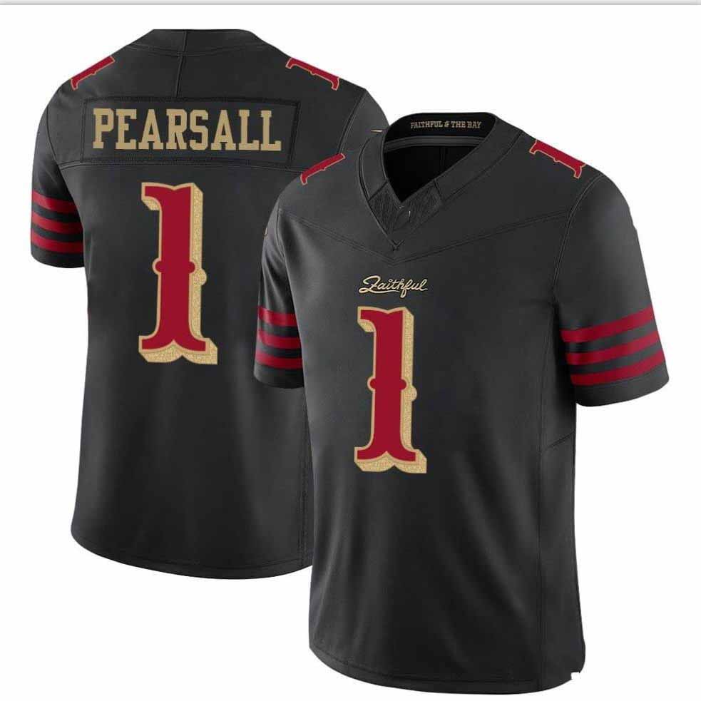 SF.49ers #1 Ricky Pearsall 2025 Rivalries Collection Limited Jersey-CROVYIE - Black Stitched American Football Jersey-CROVYIE