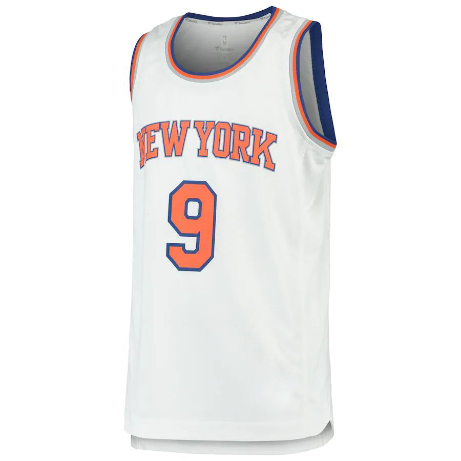 NY.Knicks #9 RJ Barrett Fanatics Branded  2019  Draft First Round Pick Fast Break Replica Jersey Association Edition White Stitched American Basketball Jersey