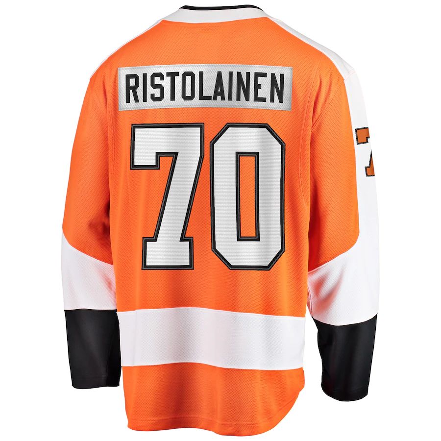 P.Flyers #70 Rasmus Ristolainen Fanatics Branded Breakaway Player Jersey Orange Stitched American Hockey Jerseys CROVYIE