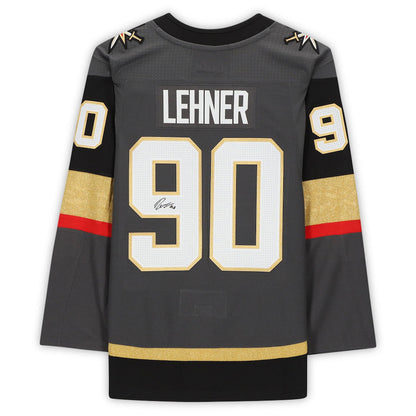 V.Golden Knights #90 Robin Lehner Fanatics Authentic Autographed Gray Hockey Jerseys CROVYIE