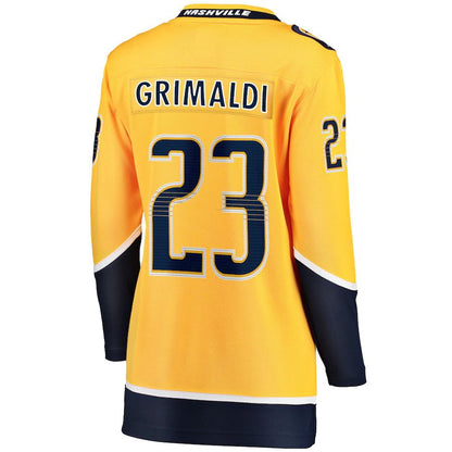 N.Predators #23 Rocco Grimaldi Fanatics Branded Home Breakaway Player Jersey Gold Stitched American Hockey Jerseys CROVYIE