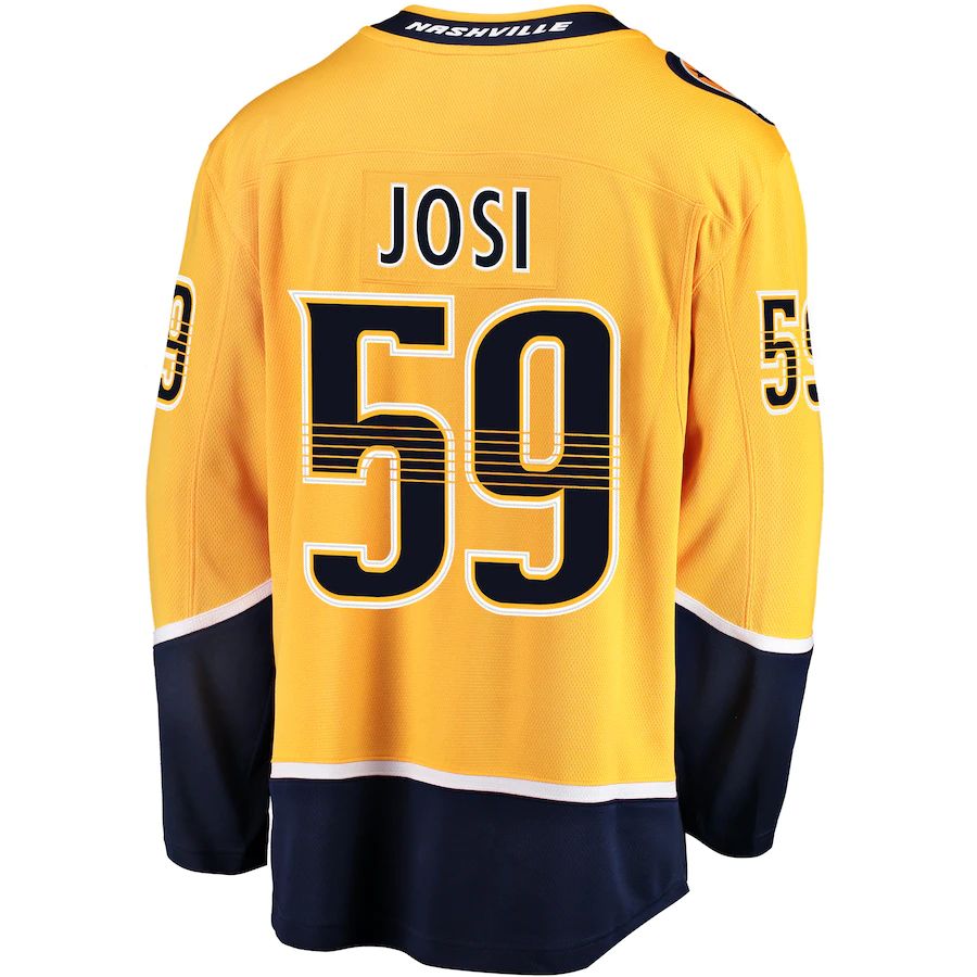 N.Predators #59 Roman Josi Fanatics Branded Breakaway Player Jersey  Gold Stitched American Hockey Jerseys CROVYIE