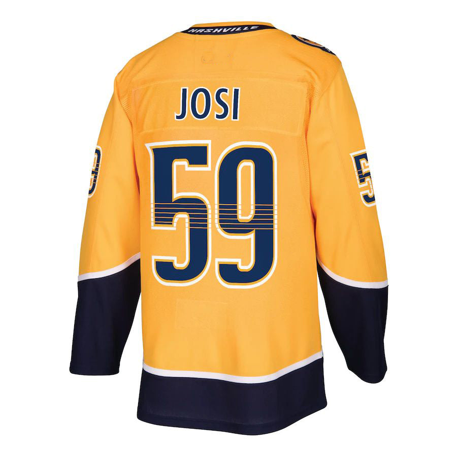 N.Predators #59 Roman Josi Home Authentic Player Jersey Gold Stitched American Hockey Jerseys CROVYIE
