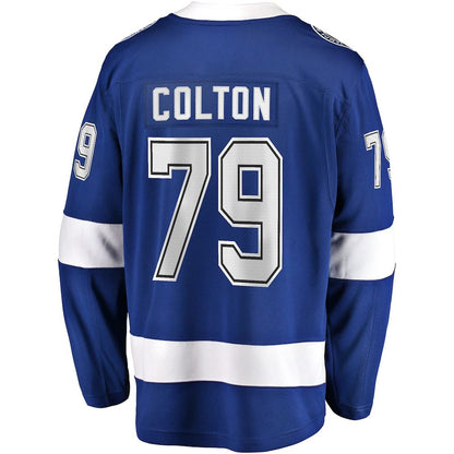 TB.Lightning #79 Ross Colton Fanatics Branded Home Breakaway Player Jersey Blue Stitched American Hockey Jerseys CROVYIE
