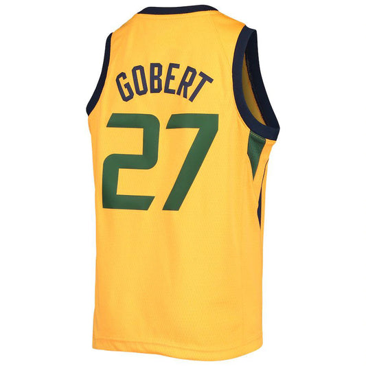 U.Jazz #27 Rudy Gobert Jordan Brand  2020-21 Player Jersey Statement Edition Gold Stitched American Basketball Jersey