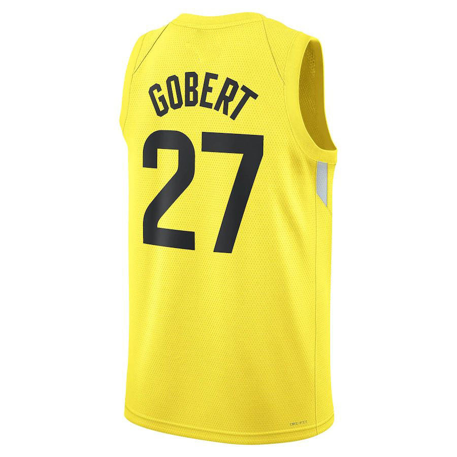 U.Jazz #27 Rudy Gobert Unisex 2022-23 Swingman Jersey Icon Edition Gold Stitched American Basketball Jersey