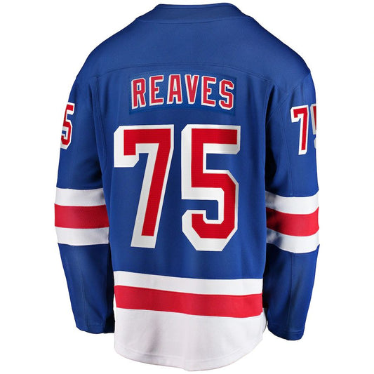 NY.Rangers #75 Ryan Reaves Fanatics Branded Home Breakaway Player Jersey Blue Stitched American Hockey Jerseys CROVYIE