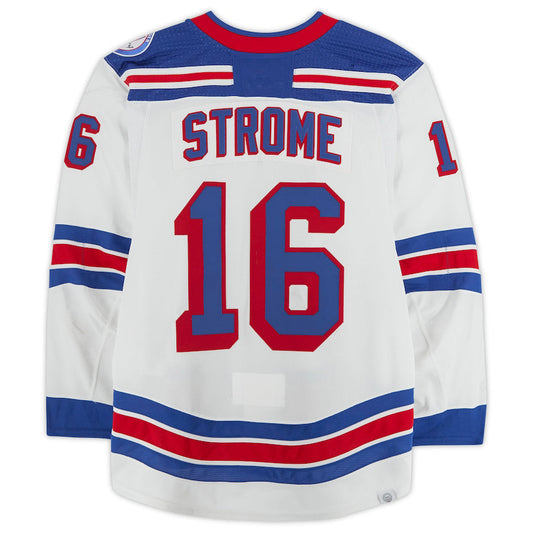 NY.Rangers #16 Ryan Strome Fanatics Authentic Game-Used White Set 3 Jersey from the 2021-22 Season Stitched American Hockey Jerseys CROVYIE