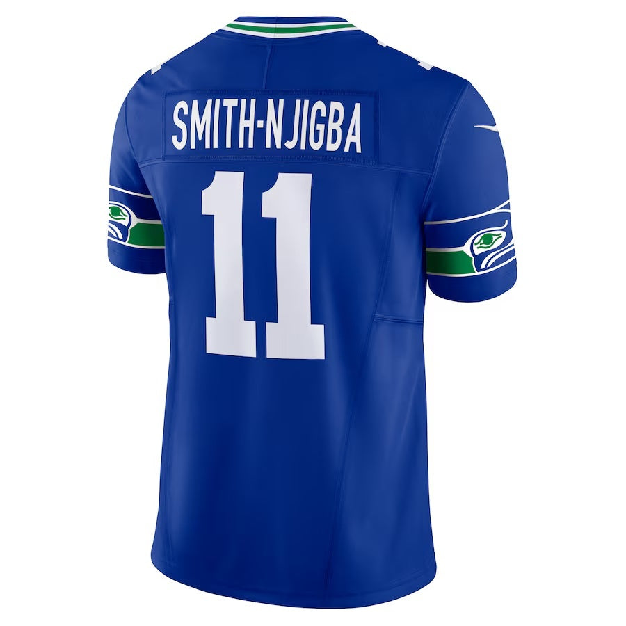 S.Seahawks #11 Jaxon Smith-Njigba Royal 50th Season Vapor F.U.S.E. Limited American Football Jerseys