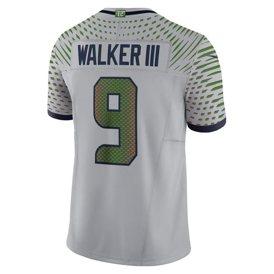 S.Seahawks #9 Kenneth Walker III 2025 Rivalries Collection Limited Jersey-CROVYIE - Wolf Gray Stitched American Football Jersey-CROVYIE