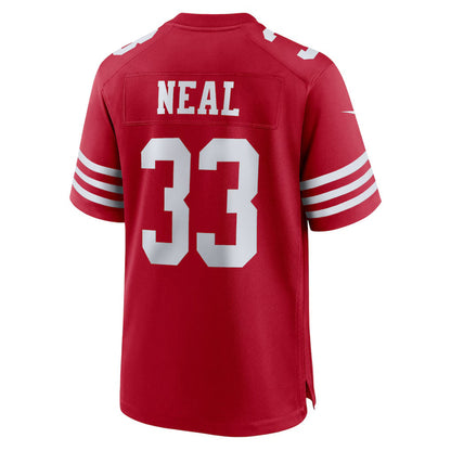 SF.49ers #33 Siran Neal Scarlet Team Game Stitched American Football Jerseys
