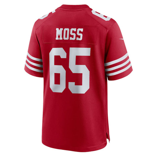 SF.49ers #65 Drew Moss Scarlet Team Game Stitched American Football Jerseys