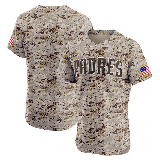 San Diego Padres Alternate Vapor Premier Elite Patch Jersey - Camo Stitched Baseball Jersey