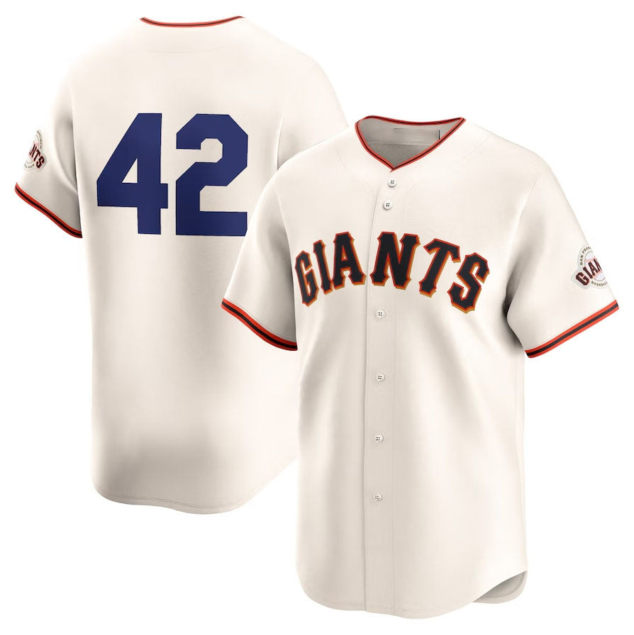 San Francisco Giants 2024 #42 Jackie Robinson Day Home Limited Jersey ¨C Cream Stitches Baseball Jerseys