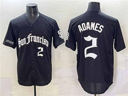 San Francisco Giants #2 Willy Adames Black 'Gothic Fog Edition' Vapor Premier Limited Stitched Baseball Jersey